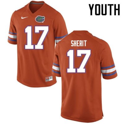 Youth Florida Gators #17 Jordan Sherit NCAA Nike Orange Authentic Stitched College Football Jersey EWD4362NB